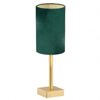 ARGON 8108 | Abruzzo-AR Argon asztali lámpa 37cm vezeték kapcsoló 1x E14 súrolt arany, zöld