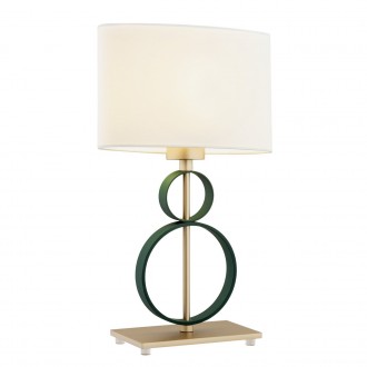 ARGON 8317 | Perseo Argon asztali lámpa 42cm kapcsoló 1x E27 arany, zöld, krémszín