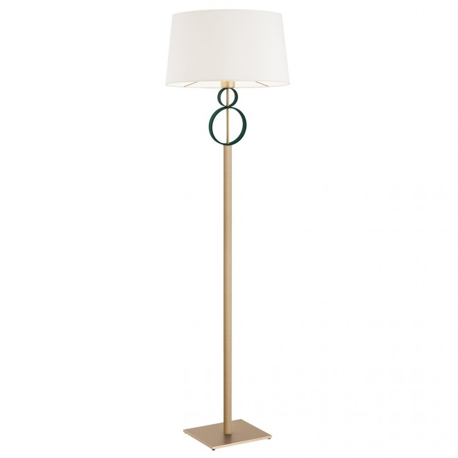 ARGON 8375 | Perseo Argon álló lámpa 158cm kapcsoló 1x E27 arany, zöld, krémszín