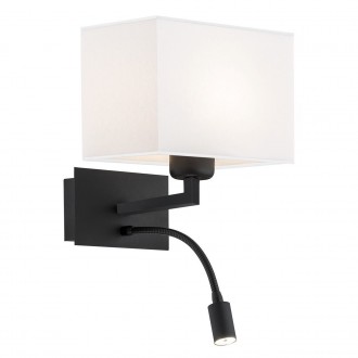 ARGON 868 | Hilary-AR Argon falikar lámpa kapcsoló flexibilis 1x E27 + 1x LED 560lm fekete, fehér