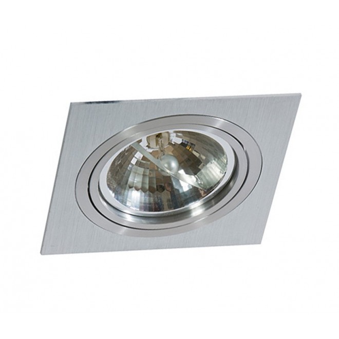 AZZARDO 0767 | Siro Azzardo beépíthető lámpa négyzet elforgatható fényforrás 170x170mm 1x G53 / AR111 alumínium