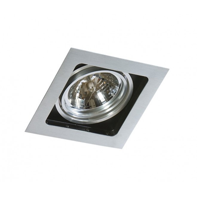 AZZARDO 0793 | Sisto Azzardo beépíthető lámpa négyzet elforgatható fényforrás 190x190mm 1x G53 / AR111 alumínium