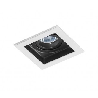 AZZARDO 1362 | Minorka Azzardo beépíthető lámpa négyzet elforgatható fényforrás 105x105mm 1x MR16 / GU10 fehér, fekete