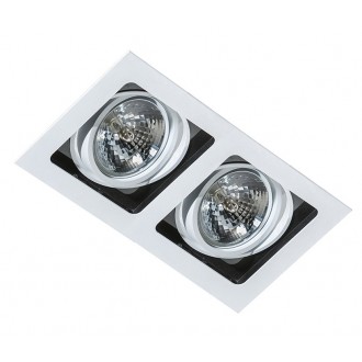 AZZARDO 1447 | Sisto Azzardo beépíthető lámpa téglalap elforgatható fényforrás 355x190mm 2x G53 / AR111 fehér, fekete