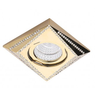 AZZARDO 1464 | Mira-AZ Azzardo beépíthető lámpa négyzet 80x80mm 1x GU10 arany, kristály