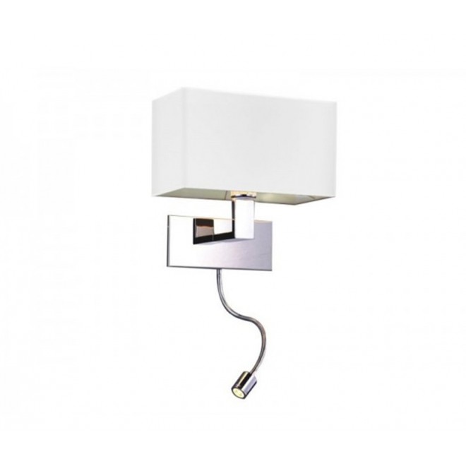 AZZARDO 1526 | Martens Azzardo falikar lámpa flexibilis 1x E27 + 1x LED 84lm króm, fehér