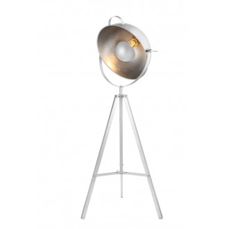 AZZARDO 2378 | Toma Azzardo álló lámpa 160cm kapcsoló elforgatható alkatrészek 1x E27 króm, fehér, antikolt arany
