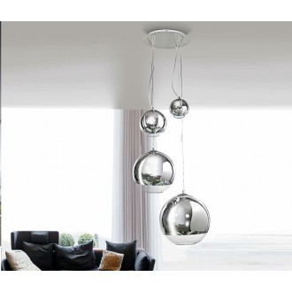 AZZARDO 2531 | Silver-Ball Azzardo függeszték lámpa 4x E27 króm, átlátszó