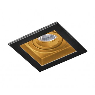 AZZARDO 2802 | Minorka Azzardo beépíthető lámpa négyzet elforgatható fényforrás 105x105mm 1x GU10 fekete, arany