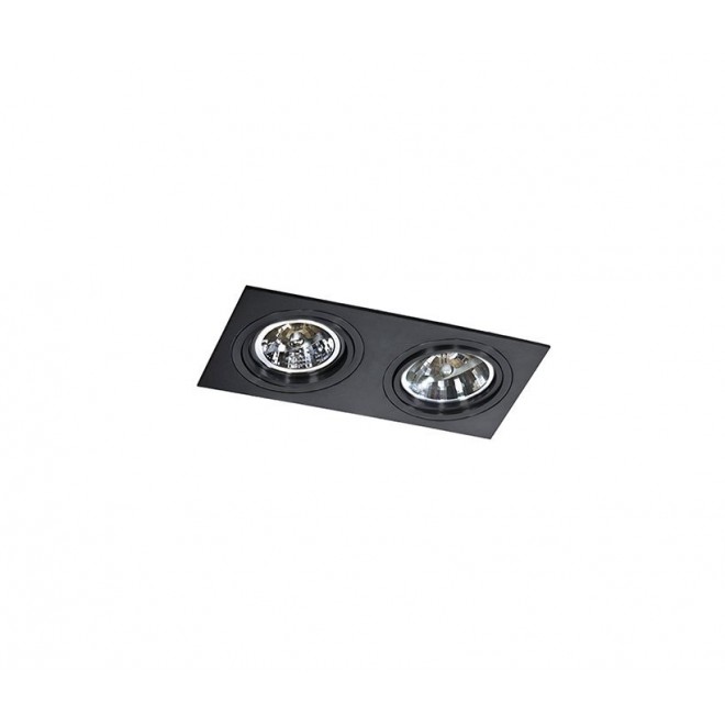 AZZARDO 2806 | Siro Azzardo beépíthető lámpa téglalap elforgatható fényforrás 340x170mm 2x G53 / AR111 fekete