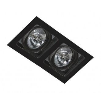 AZZARDO 2809 | Sisto Azzardo beépíthető lámpa téglalap elforgatható fényforrás 355x190mm 2x G53 / AR111 fekete