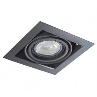 AZZARDO 2869 | Nova-AZ Azzardo beépíthető lámpa négyzet elforgatható fényforrás 195x195mm 1x GU10 / ES111 fekete