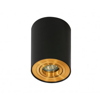 AZZARDO 2955 | Bross Azzardo mennyezeti lámpa henger elforgatható fényforrás 1x GU10 fekete, arany