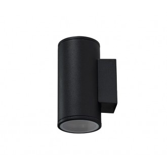 AZZARDO 3320 | Joe-AZ Azzardo falikar lámpa henger 2x GU10 IP54 fekete, átlátszó