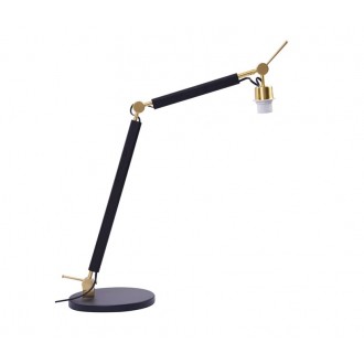 AZZARDO 4188 | Zyta Azzardo asztali lámpa 79cm vezeték kapcsoló elforgatható alkatrészek 1x E27 fekete, arany