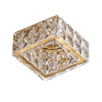 AZZARDO 4415 | Ester Azzardo beépíthető lámpa négyzet 100x100mm 1x GU10 arany, kristály