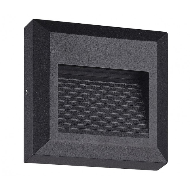 AZZARDO 4513 | Afi Azzardo fali lámpa négyzet 1x LED 150lm 4000K IP54 fekete