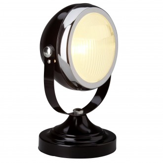 BRILLIANT 04347/06 | RiderB Brilliant asztali lámpa 28cm vezeték kapcsoló 1x E14 fekete, króm