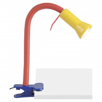BRILLIANT 24705/72 | FlexB Brilliant csiptetős lámpa vezeték kapcsoló elforgatható alkatrészek 1x E14 sárga, piros, kék