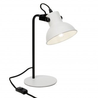 BRILLIANT 90088/75 | Ester-BRI Brilliant asztali lámpa 33,5cm vezeték kapcsoló 1x E14 fehér, fekete