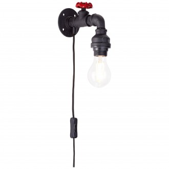 BRILLIANT 96846/06 | Torchlamp Brilliant falikar lámpa kapcsoló 1x E27 fekete, piros