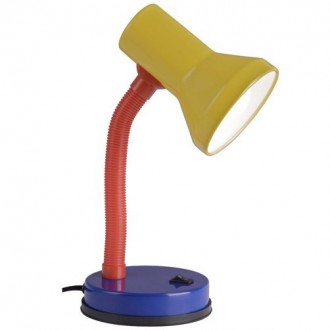 BRILLIANT 99122/03 | Junior Brilliant asztali lámpa 30cm kapcsoló elforgatható alkatrészek 1x E27 sárga, piros, kék