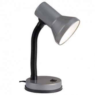 BRILLIANT 99122/11 | Junior Brilliant asztali lámpa 30cm kapcsoló elforgatható alkatrészek 1x E27 szürke, fekete