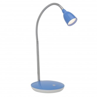 BRILLIANT G92935/03 | Anthony Brilliant asztali lámpa 40cm kapcsoló elforgatható alkatrészek 1x LED 200lm 3000K szatén nikkel, kék