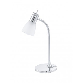 EGLO 13577 | Prince-3 Eglo asztali lámpa 30cm kapcsoló 1x E14 króm, fehér