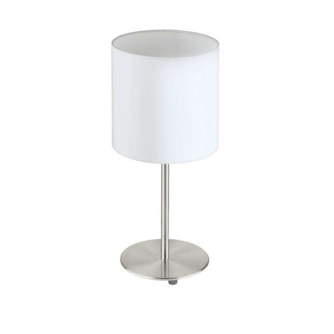 EGLO 31594 | Eglo-Pasteri-W Eglo asztali lámpa 40cm vezeték kapcsoló 1x E27 matt fehér, matt nikkel