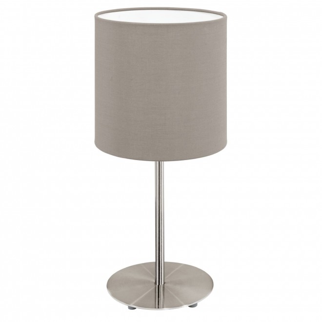 EGLO 31595 | Eglo-Pasteri-T Eglo asztali lámpa 40cm vezeték kapcsoló 1x E27 matt taupe, fehér, matt nikkel
