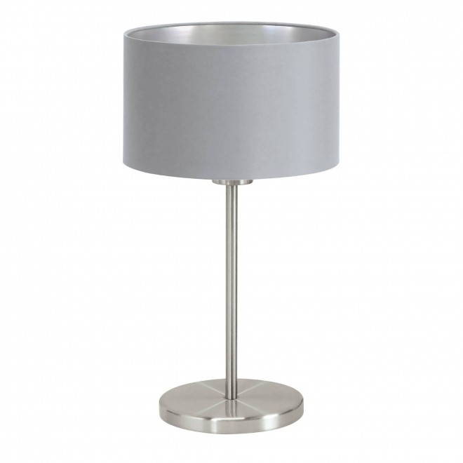 EGLO 31628 | Eglo-Maserlo-GS Eglo asztali lámpa kerek 42cm vezeték kapcsoló 1x E27 szürke, ezüst, matt nikkel