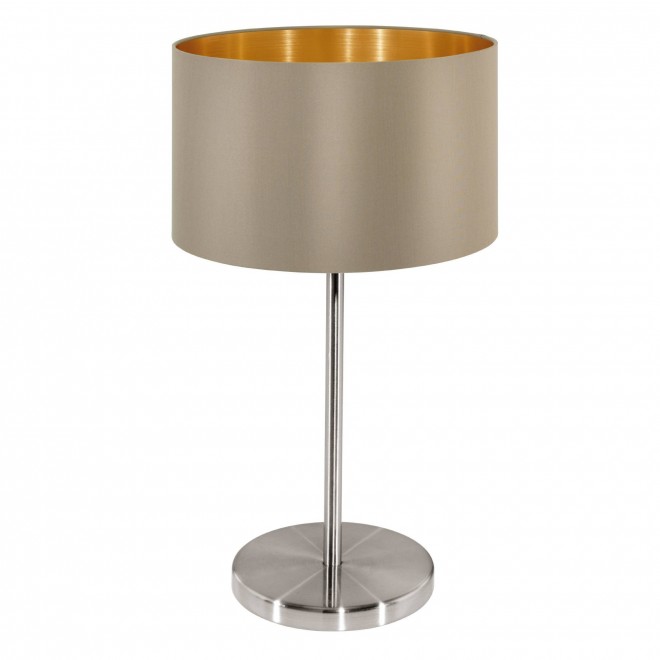 EGLO 31629 | Eglo-Maserlo-TG Eglo asztali lámpa 42cm vezeték kapcsoló 1x E27 fényes taupe, arany, matt nikkel