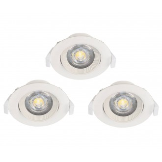 EGLO 32896 | Sartiano Eglo beépíthető lámpa kerek 3 darabos szett, billenthető Ø90mm 3x LED 1410lm 4000K fehér