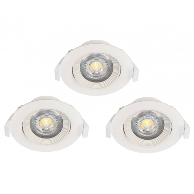 EGLO 32896 | Sartiano Eglo beépíthető lámpa kerek 3 darabos szett, billenthető Ø90mm 3x LED 1410lm 3000K fehér