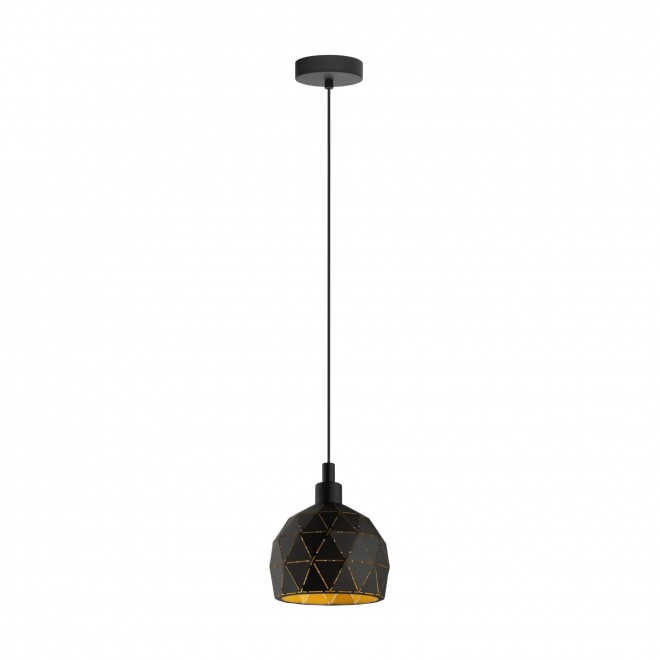 EGLO 33345 | Roccaforte Eglo függeszték lámpa 1x E14 fekete nikkel, arany