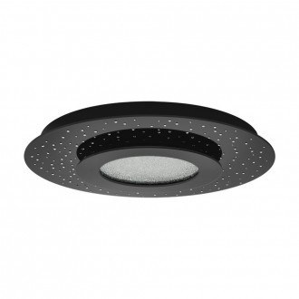 EGLO 33711 | Azurekka Eglo mennyezeti lámpa távirányító szabályozható fényerő 1x LED 3100lm 3000K fekete, kristály, átlátszó
