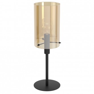 EGLO 39541 | Polverara Eglo asztali lámpa 60,5cm vezeték kapcsoló 1x E27 fekete, borostyán