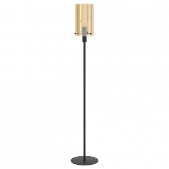 EGLO 39542 | Polverara Eglo álló lámpa 155cm taposókapcsoló 1x E27 fekete, borostyán