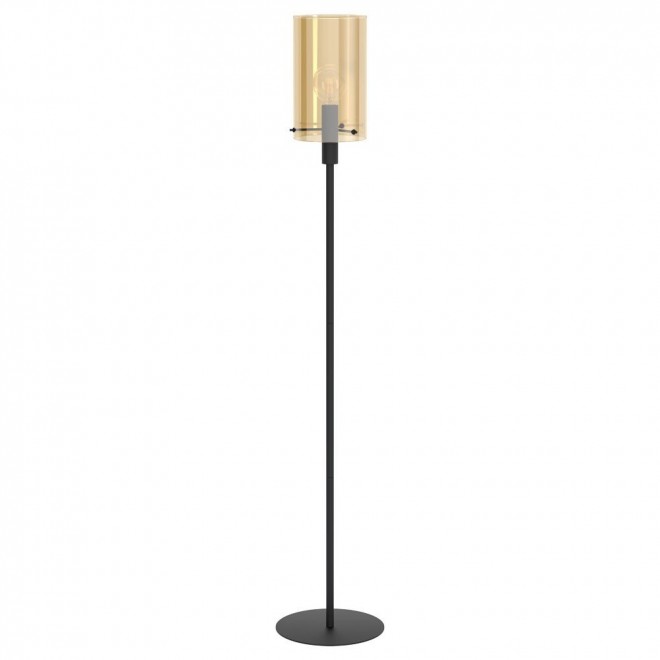 EGLO 39542 | Polverara Eglo álló lámpa 155cm taposókapcsoló 1x E27 fekete, borostyán