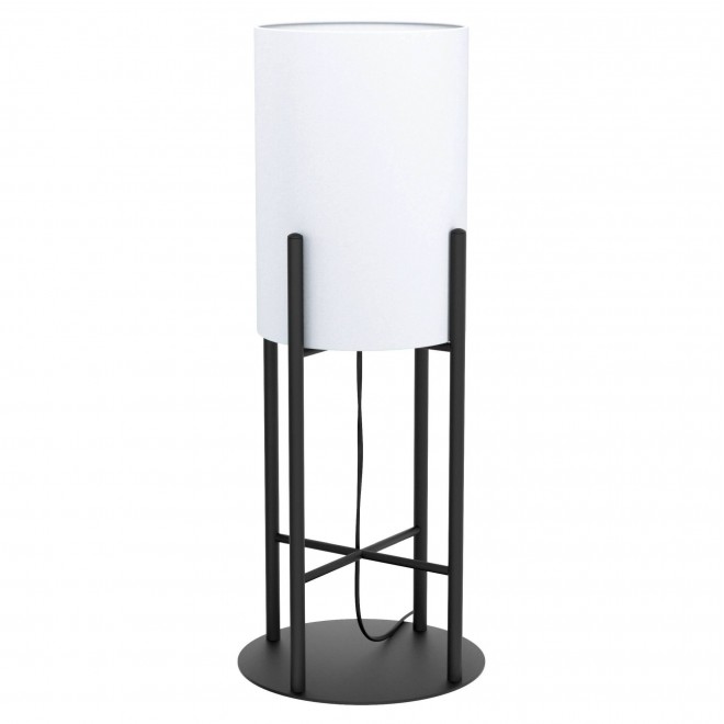 EGLO 43143 | Glastonbury Eglo asztali lámpa 56,5cm vezeték kapcsoló 1x E27 fekete, fehér