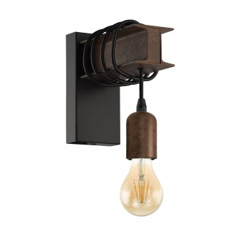 EGLO 43152 | Townshend-4 Eglo falikar lámpa 1x E27 antikolt barna, fekete