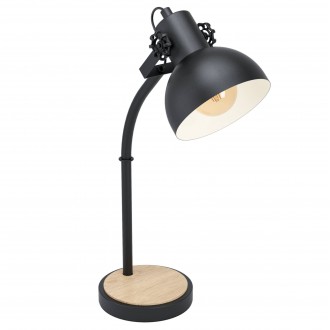 EGLO 43165 | Lubenham Eglo asztali lámpa 57cm vezeték kapcsoló elforgatható alkatrészek 1x E27 fekete, natúr, barna