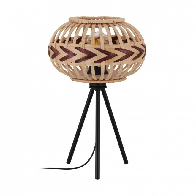 EGLO 43274 | Dondarrion Eglo asztali lámpa 41,5cm vezeték kapcsoló 1x E27 fekete, natúr, burgundi