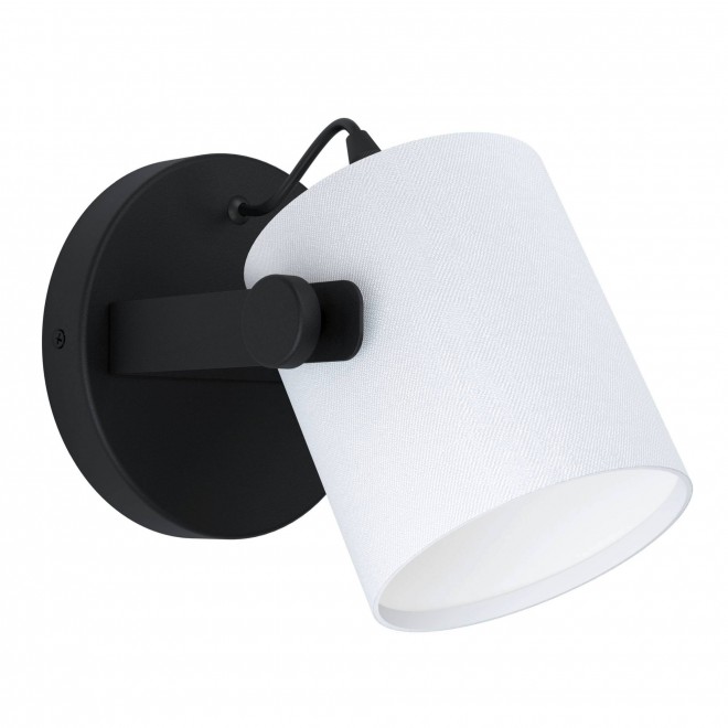 EGLO 43427 | Hornwood-1 Eglo falikar lámpa elforgatható alkatrészek 1x E27 fekete, fehér