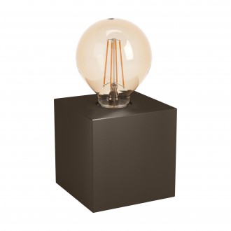 EGLO 43549 | Prestwick Eglo asztali lámpa kocka 10cm vezeték kapcsoló 1x E27 bronzbarna