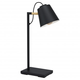 EGLO 43613 | Lacey-EG Eglo asztali lámpa 48,5cm vezeték kapcsoló 1x E27 fekete, natúr, krémszín