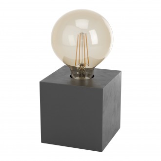 EGLO 43734 | Prestwick Eglo asztali lámpa kocka 9,5cm vezeték kapcsoló 1x E27 fekete