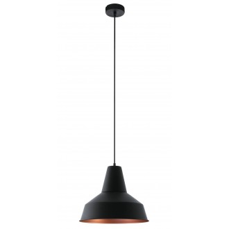EGLO 49387 | Somerton Eglo függeszték lámpa 1x E27 fekete, vörösréz