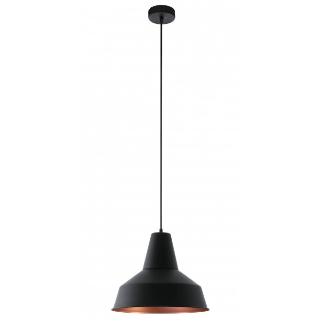 EGLO 49387 | Somerton Eglo függeszték lámpa 1x E27 fekete, vörösréz